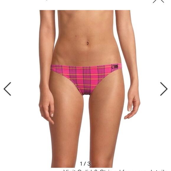 Solid & Striped Plaid Bikini In Pink Madras - Picture 3 of 10